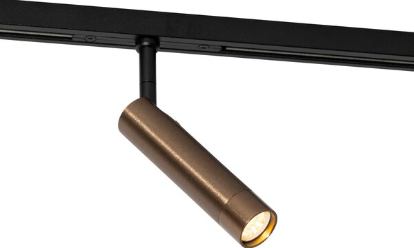 Faretto moderno bronzo scuro per sistema binario monofase - Slimline Uzzy