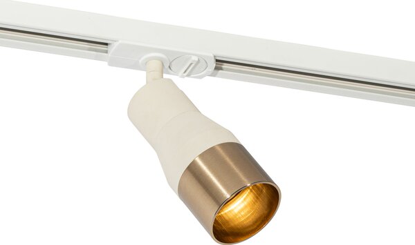 Faretto moderno beige con oro per sistema a binario monofase GU10 50mm - Iconic Kohua
