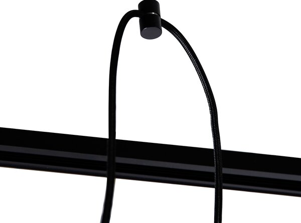 Sistema di illuminazione a binario moderno con 5 luci a sospensione nero monofase - Iconic Cavalux