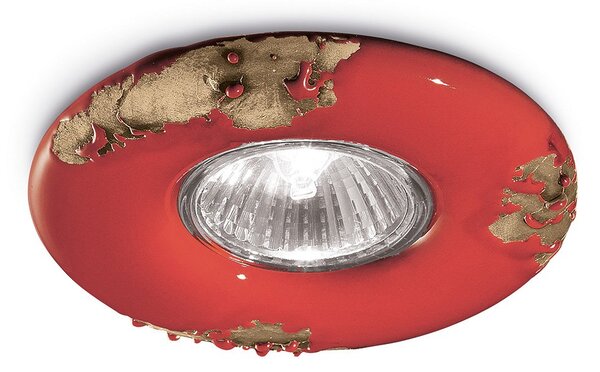 Spot Vintage Ceramica Rossa 1 Luce Gu10 11Cm