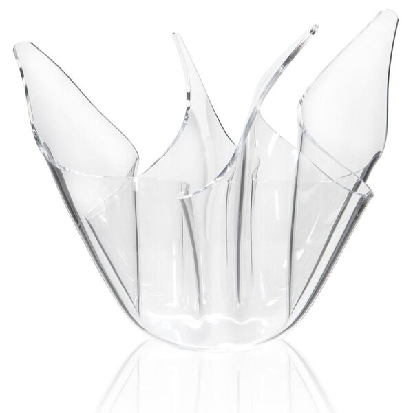 Vaso, Centrotavola, Forma Iconica in Plexiglass SLIM Linea Drappeggi D'AUTORE Dimensioni 22x21x h 21 cm - 0,5 kg Colore Trasparente