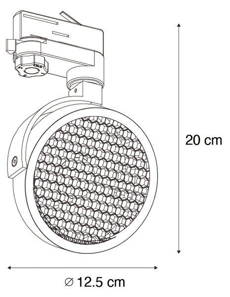 Faretto a binario moderno trifase oro - Master 111 Honey