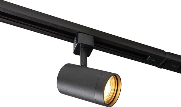 Sistema di illuminazione a binario moderno con 14 faretti neri monofase - Iconic Jeana