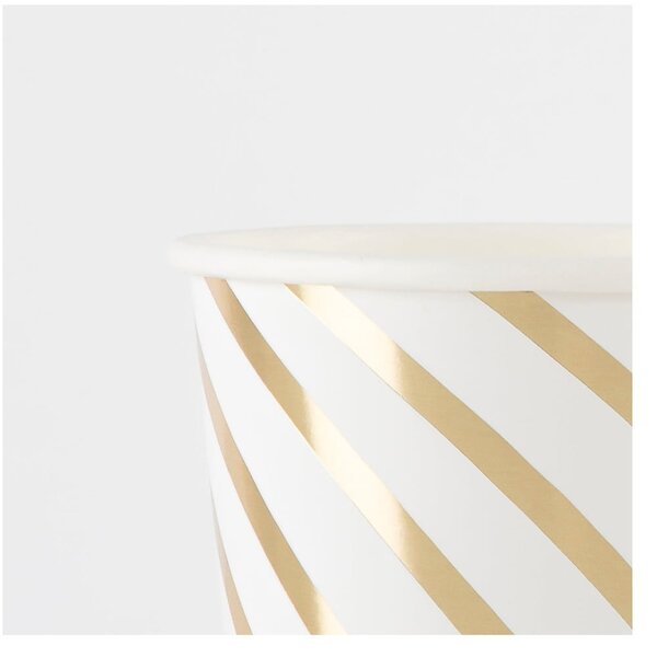 Bicchieri di carta monouso in set da 8 Gold Swirl - Meri Meri