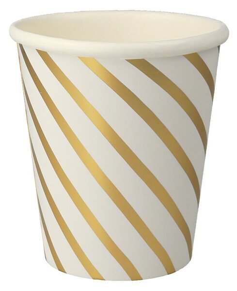 Bicchieri di carta monouso in set da 8 Gold Swirl - Meri Meri