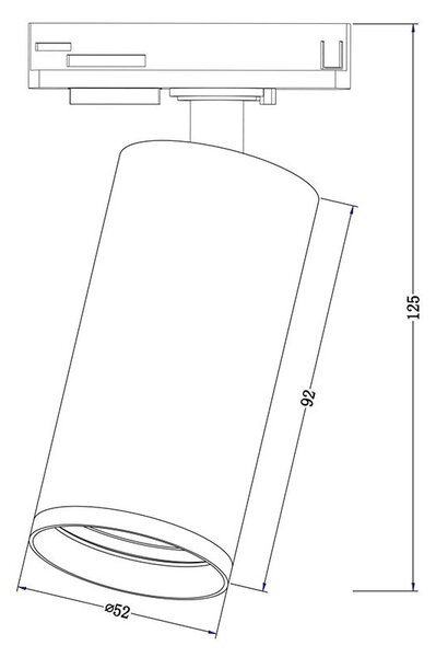 Faretto Per Binario Moderno Focus S Alluminio Nero 1 Luce