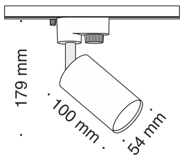 Faretto Per Binario Moderno Focus Mini Alluminio Nero 1 Luce