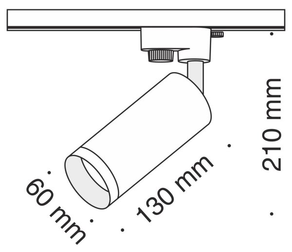 Faretto Per Binario Moderno Focus Alluminio Nero 1 Luce