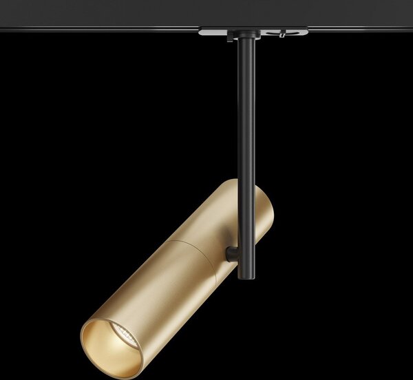 Faretto Per Binario Elti Moderno Alluminio Oro E Nero 1 Luce