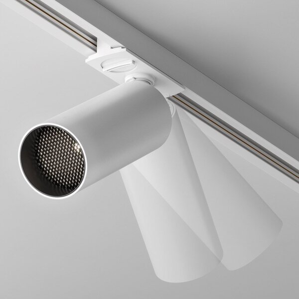 Faretto Per Binario Focus Led Moderno Alluminio Bianco 1 Luce Naturale