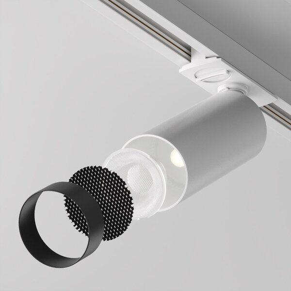 Faretto Per Binario Focus Led Moderno Alluminio Bianco 1 Luce Naturale