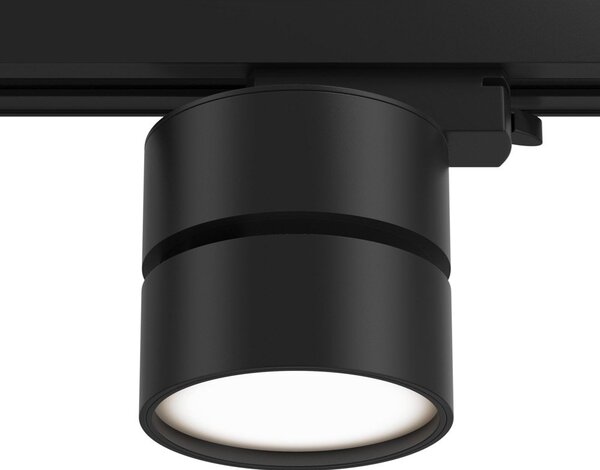 Faretto Per Binario Tondo Orientabile Onda In Metallo 12W Nero 1 Luce Calda