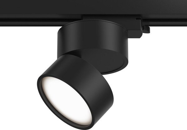 Faretto Per Binario Tondo Orientabile Onda In Metallo 12W Nero 1 Luce Calda