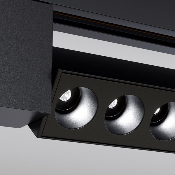 Spot Per Binario Moderno Points Alluminio Nero 10 Luci Led Naturale