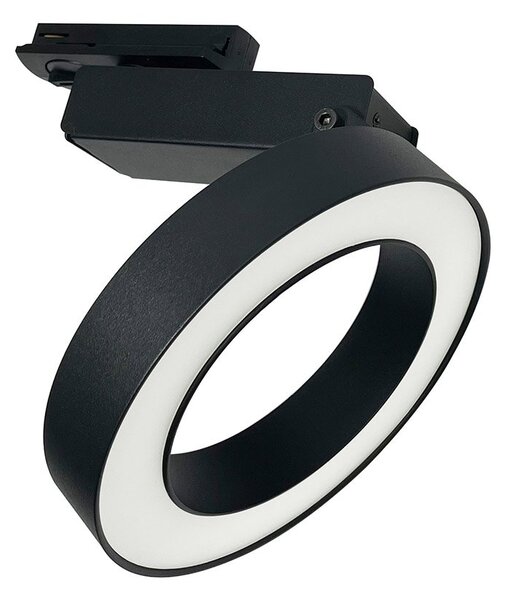 Faretto Per Binario Orientabile Rim In Metallo Nero E Bianco 1 Luce Naturale