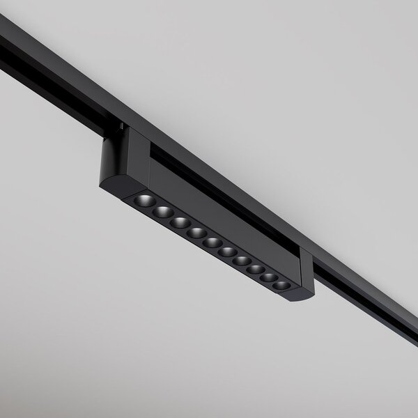 Spot Per Binario Moderno Points Alluminio Nero 10 Luci Led Naturale