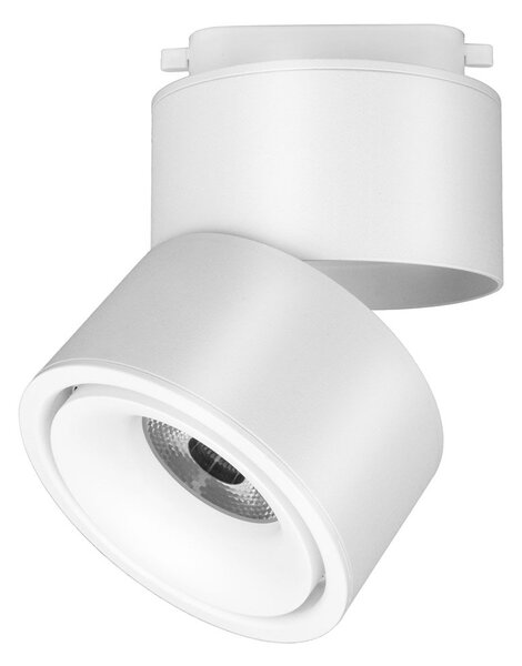 Faretto Per Binario Orientabile Yin In Metallo Bianco 1 Luce Calda
