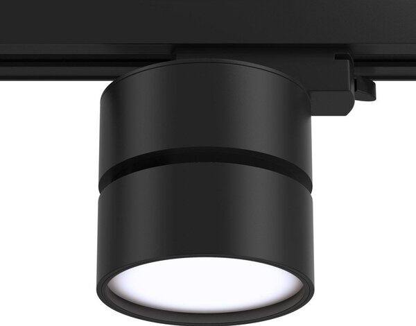 Faretto Per Binario Tondo Orientabile Onda In Metallo 12W Nero 1 Luce Naturale