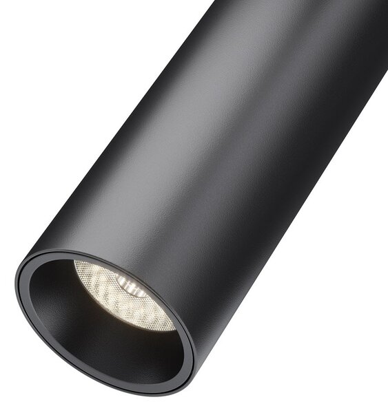 Faretto Focus Led Per Binario Moderno Alluminio Nero Luce Calda 7W