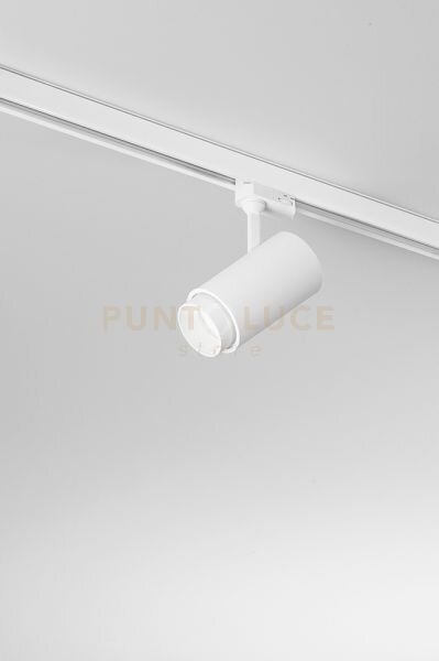 Faretto in alluminio colore bianco binario trifase snodo led 20w 30