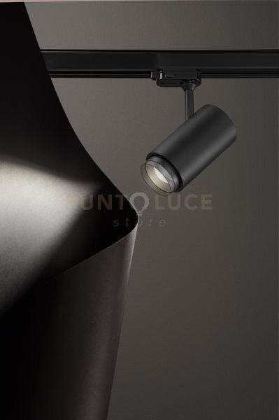 Faretto in alluminio colore nero binario trifase snodo led 20w 3000