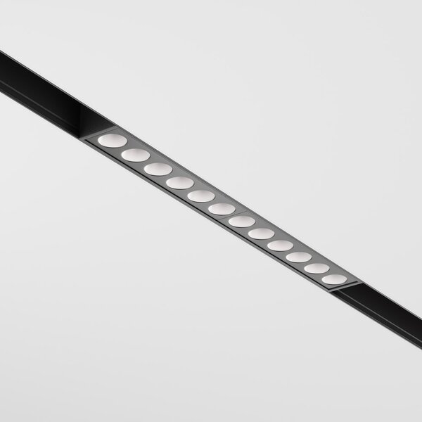 Striscia Led Per Binario Moderno Points Alluminio Nero 12 Luci 12W Dimmerabile