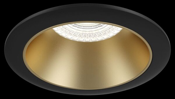 Faretto Da Incasso Moderno Share Alluminio Nero 1 Luce Diffusore Oro 15W