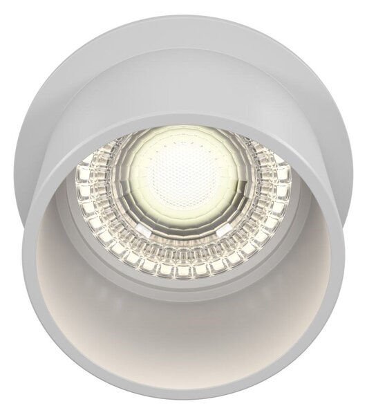 Faretto Moderno Reif Alluminio Bianco 1 Luce Diffusore Vetro