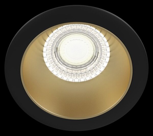 Faretto Da Incasso Moderno Share Alluminio Nero 1 Luce Diffusore Oro 15W