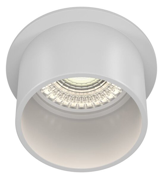 Faretto Moderno Reif Alluminio Bianco 1 Luce Diffusore Vetro