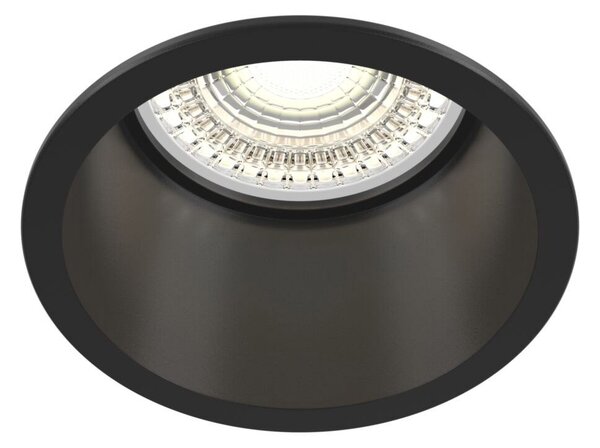 Faretto Da Incasso Moderno Reif Alluminio Nero 1 Luce Diffusore Vetro