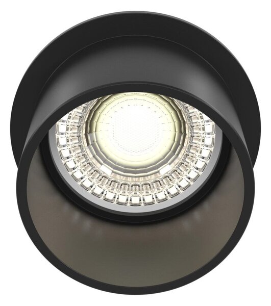 Faretto Da Incasso Moderno Reif Alluminio Nero 1 Luce Diffusore Nero