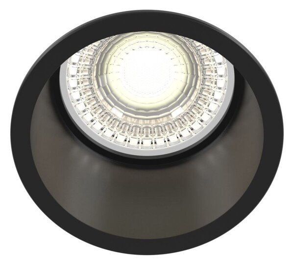 Faretto Da Incasso Moderno Reif Alluminio Nero 1 Luce Diffusore Vetro