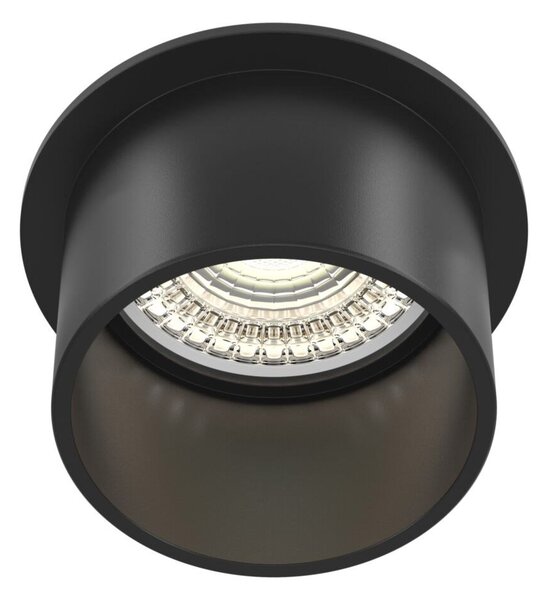 Faretto Da Incasso Moderno Reif Alluminio Nero 1 Luce Diffusore Nero