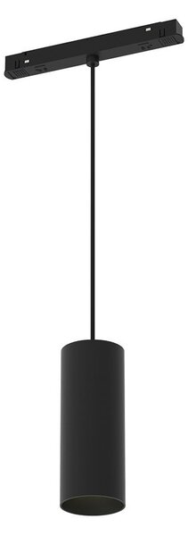 Sospensione Per Binario Moderno Focus Led Alluminio Nero 1 Luce Naturale 12W
