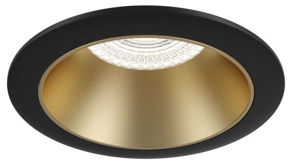 Faretto Da Incasso Moderno Share Alluminio Nero 1 Luce Diffusore Oro 15W