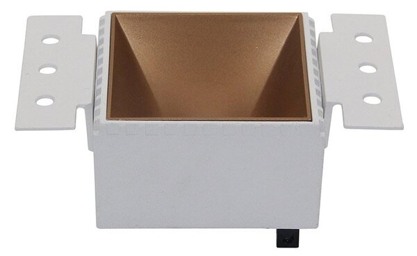 Faretto Da Incasso Moderno Share Alluminio Oro 1 Luce Diffusore Vetro Ottone