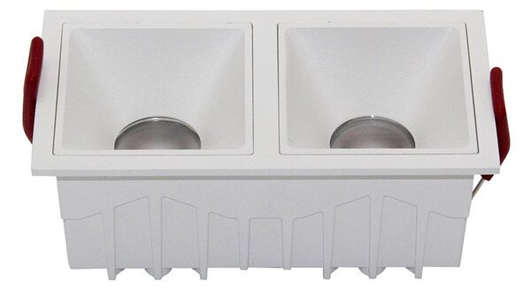 Doppio Faretto Da Incasso Moderno Alfa Led Alluminio Bianco