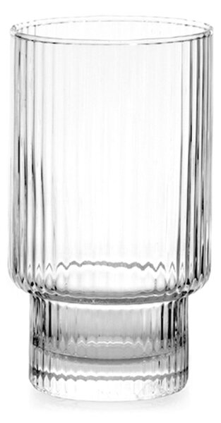 Set 6 bicchieri Bliss in vetro rigato trasparente cl 45