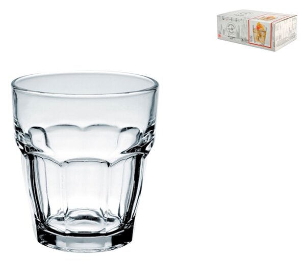 Confezione 6 bicchieri dof Rockbar in vetro trasparente cl 39