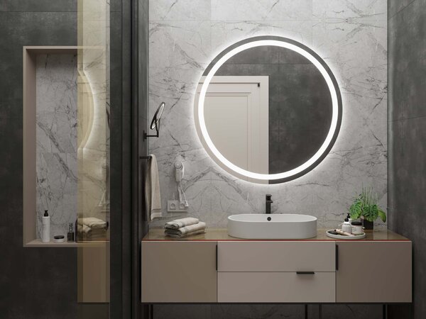 Specchio rotondo con illuminazione LED C4