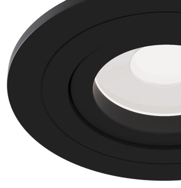 Faretto Da Incasso Moderno Atom Alluminio Nero 1 Luce