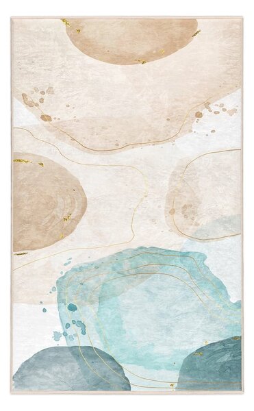 Tappeto color crema/turchese lavabile 160x230 cm Puddle – Mila Home
