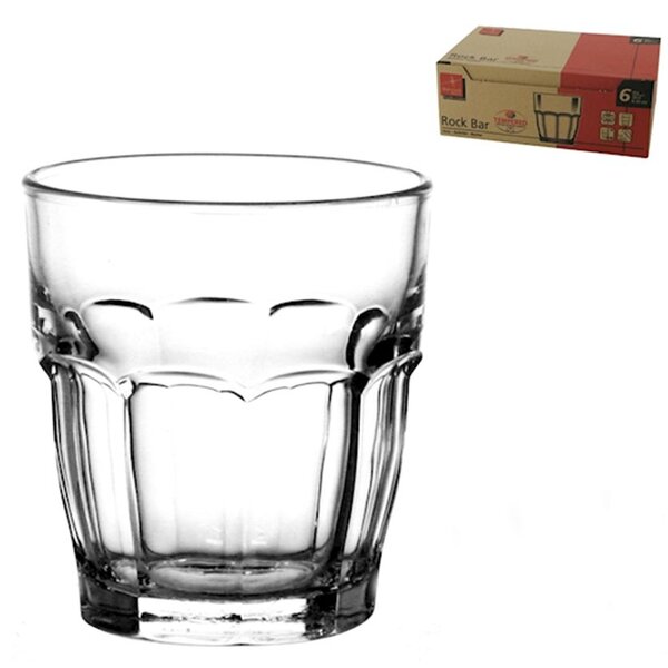 Confezione 6 bicchieri Juice Rockbar in vetro trasparente cl 20