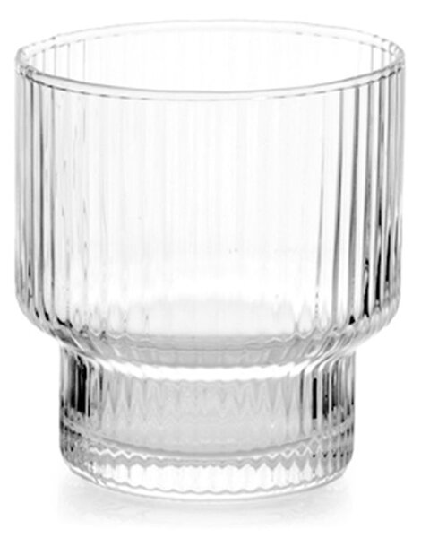 Set 6 bicchieri Bliss in vetro rigato trasparente cl 32