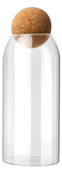 Barattolo in vetro borosilicato trasparente con tappo in sughero cc 1100