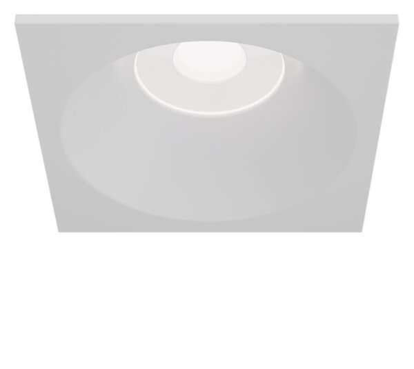 Faretto Da Incasso Moderno Zoom Alluminio Quadrato Bianco 1 Luce