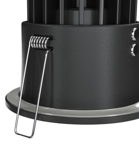 Faretto Da Incasso Moderno Zoom Alluminio Tondo Nero Led