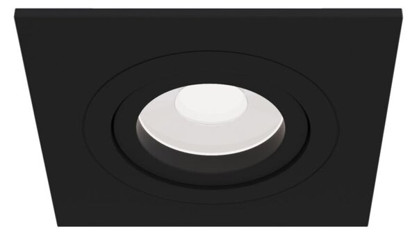 Faretto Da Incasso Moderno Atom Alluminio Nero 1 Luce Diffusore Tessile