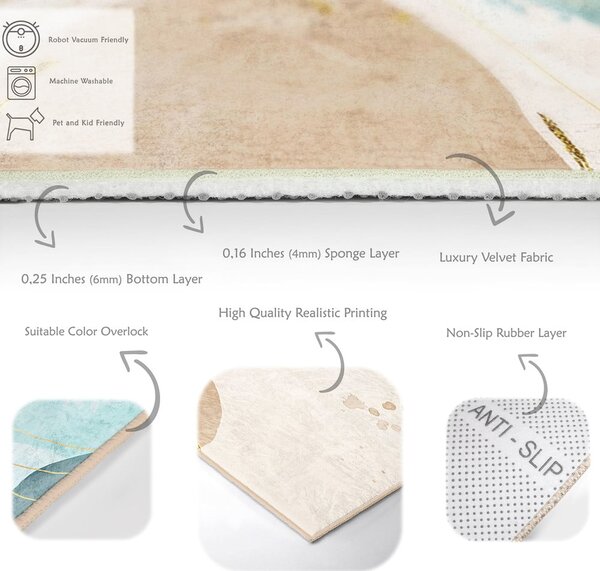 Tappeto color crema/turchese lavabile 80x150 cm Puddle – Mila Home
